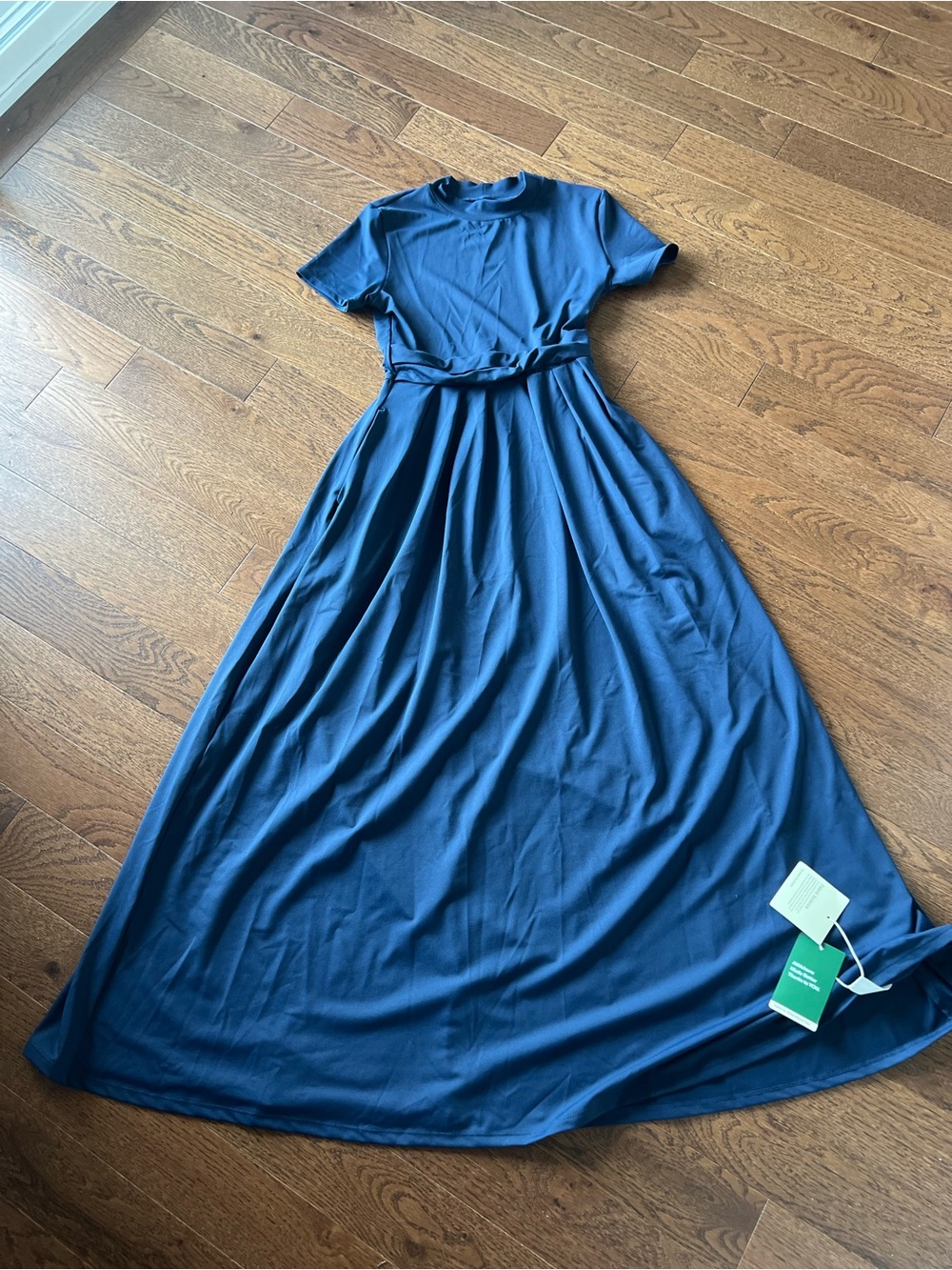 Halara Navy Mock Neck Short Sleeve Maxi Dress – XS – NWT